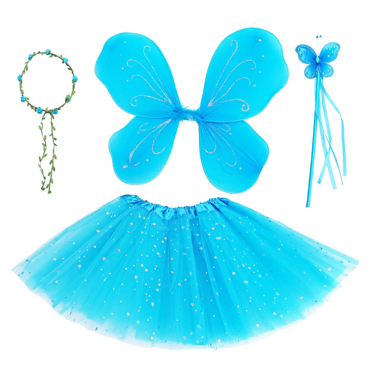 Lalapixie Girls Butterfly Costume Fairy Birthday Party Wings Dress Up for Halloween