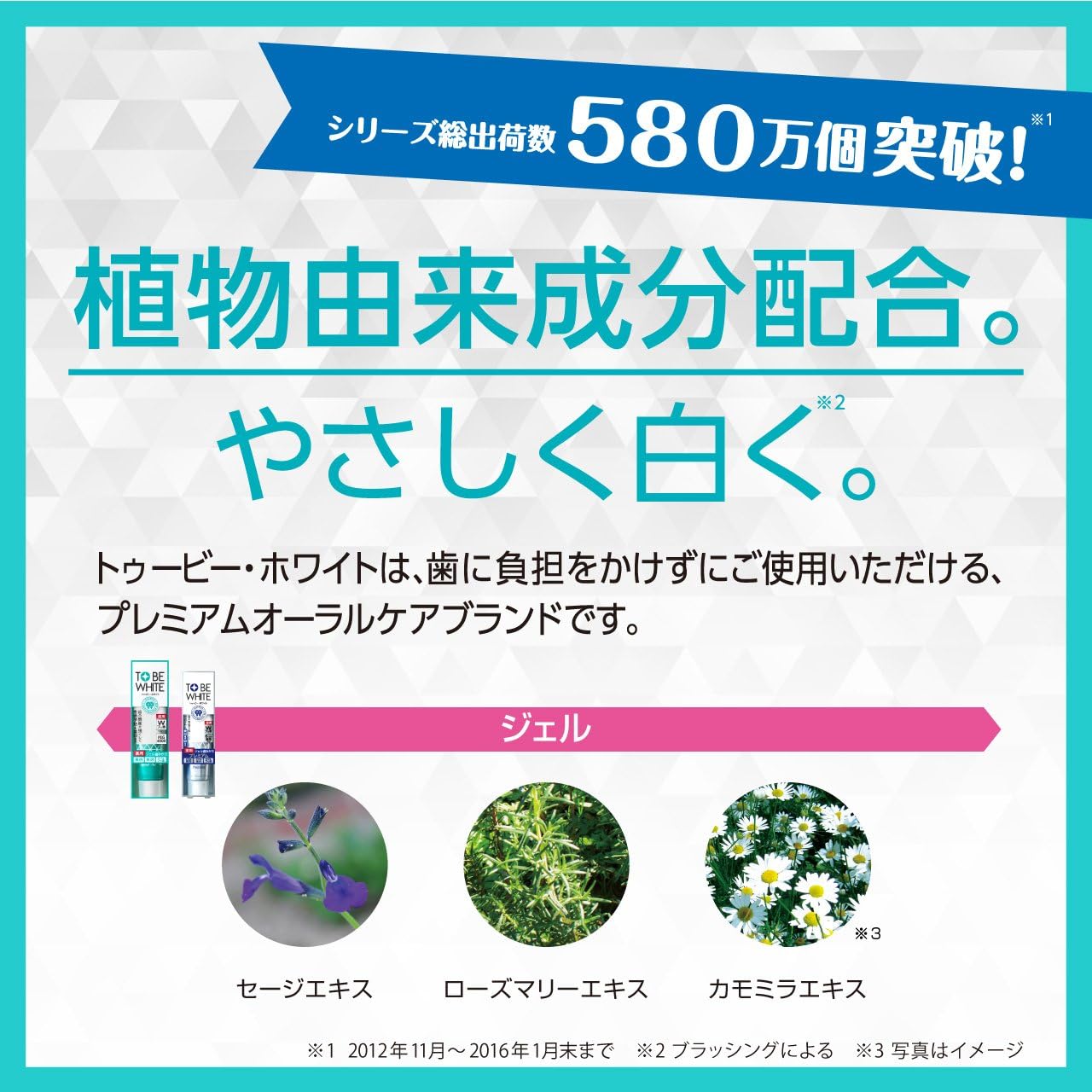 トゥービー・ホワイト 薬用 美白ジェルハミガキプレミアム (電動歯ブラシ対応) 60g【医薬部外品】