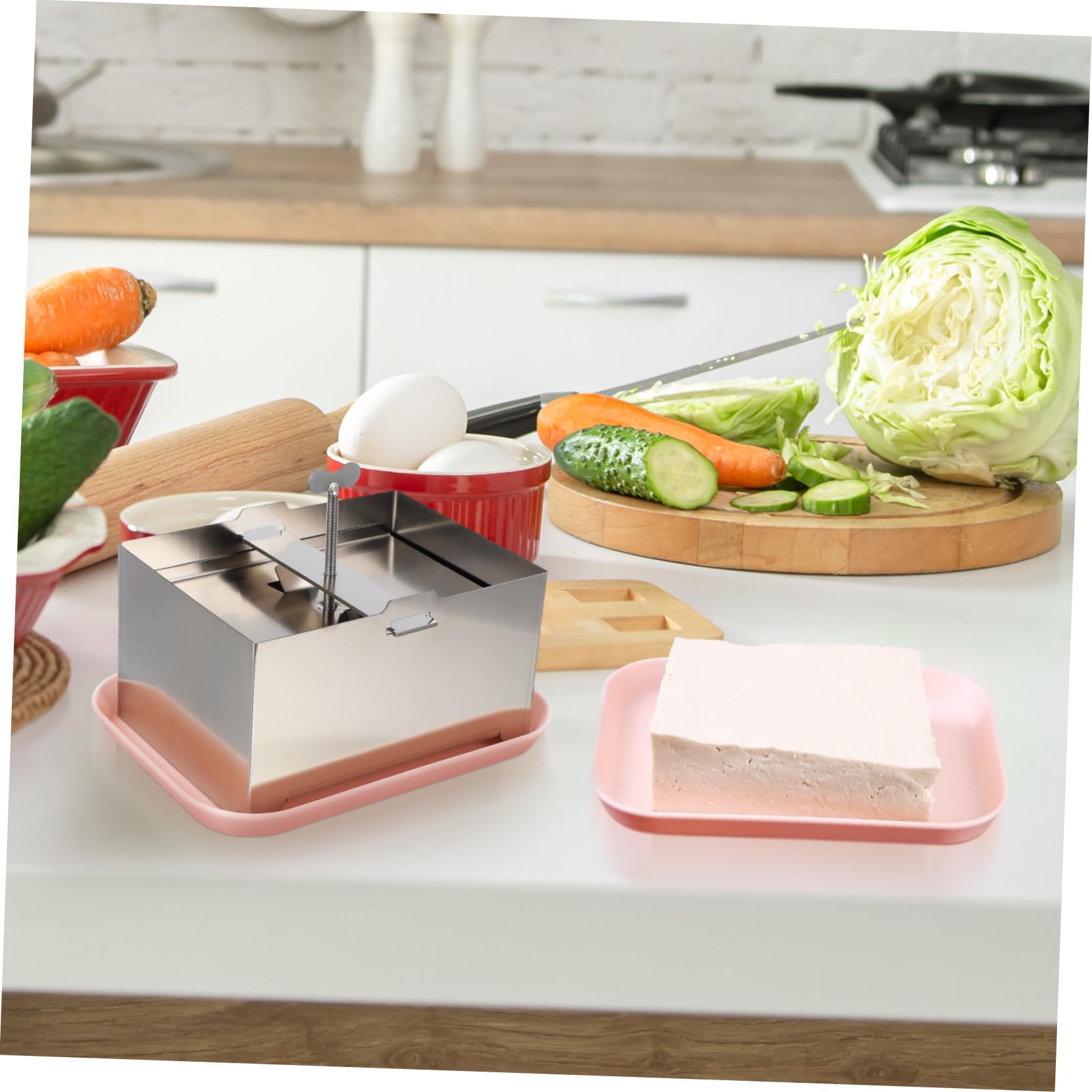 Angoily Praktische Käsepresse für Käseherstellung aus Edelstahl Glatte Tofu Pressform Einfache Reinigung und Tofu Herstellung zu Hause