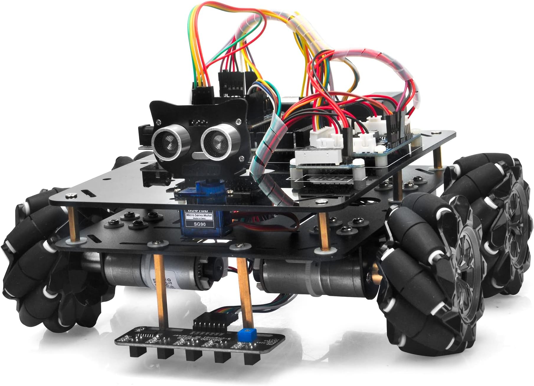 OSOYOO Omni-directinal Mecanum Wheels Robotic Car Kit for Arduino Mega2560 Metal Chassis DC Motor DIY STEM Remote Controlled Educational Mechanical DIY Coding