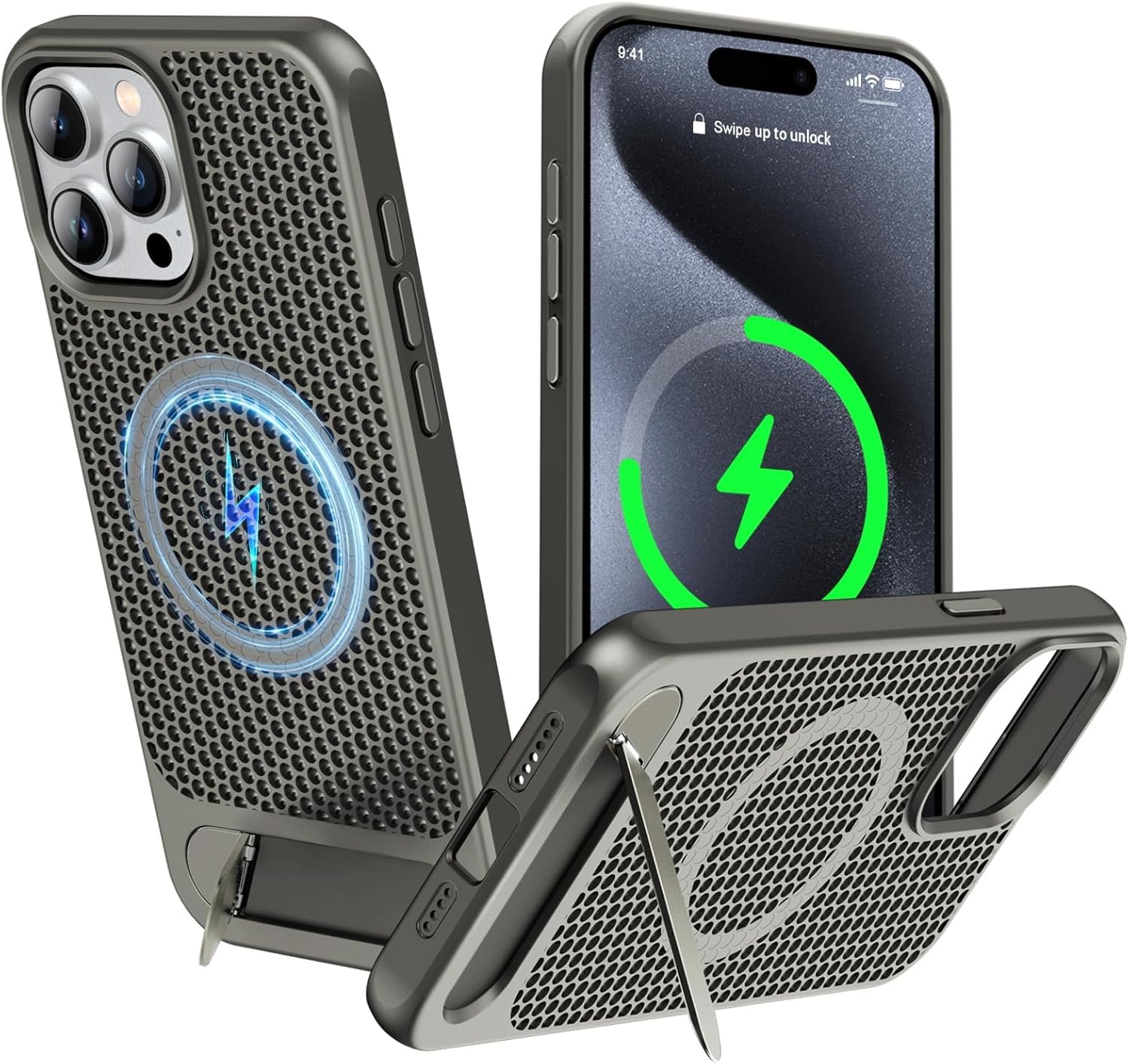 for Magnetic Heat Dissipation case for iPhone 15 Pro Max,-Grey