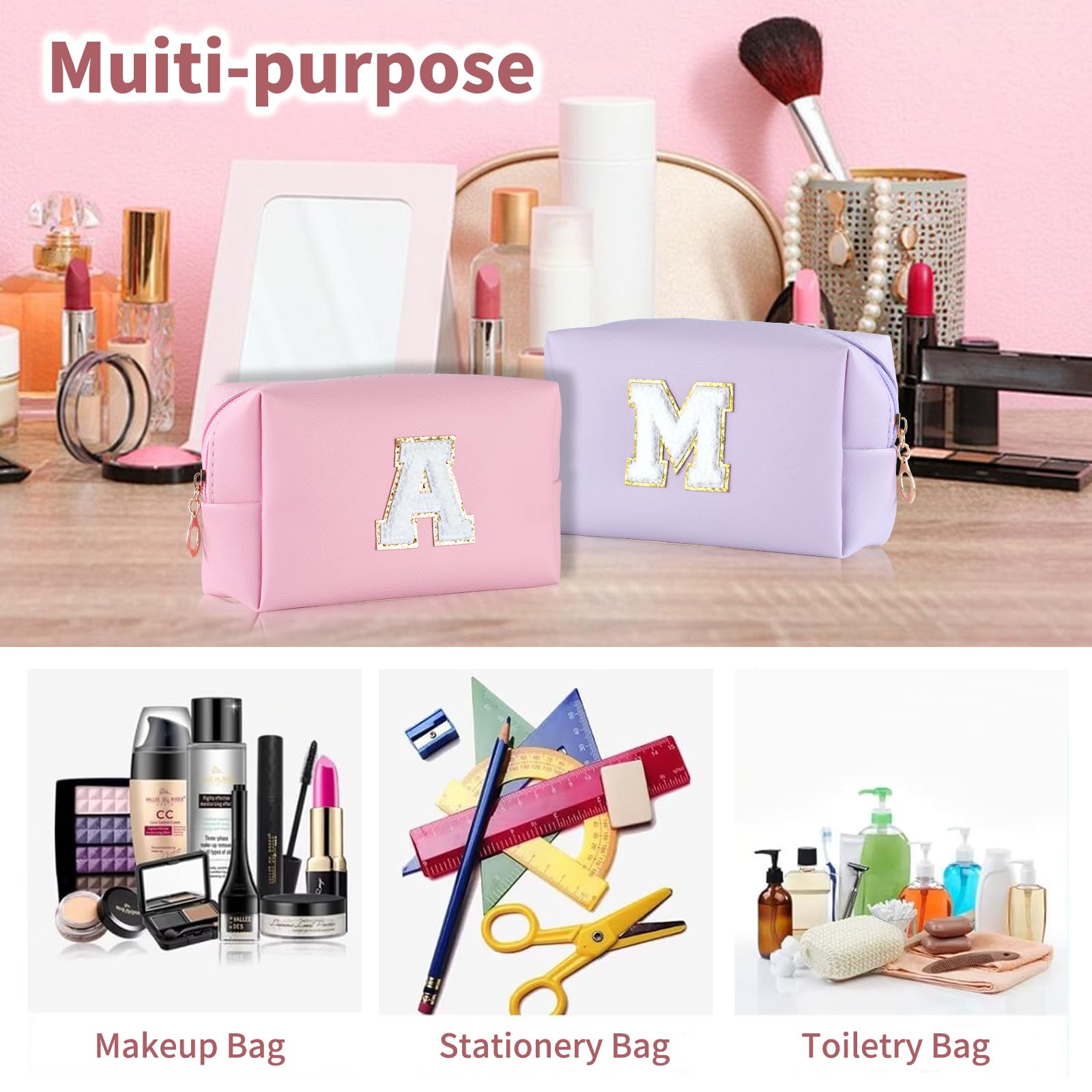 MSQ Personalized Makeup Cosmetic Bag for Women Gift Large Capacity Cosmetic Bag Makeup Organiser Toiletry Bag - Image 4