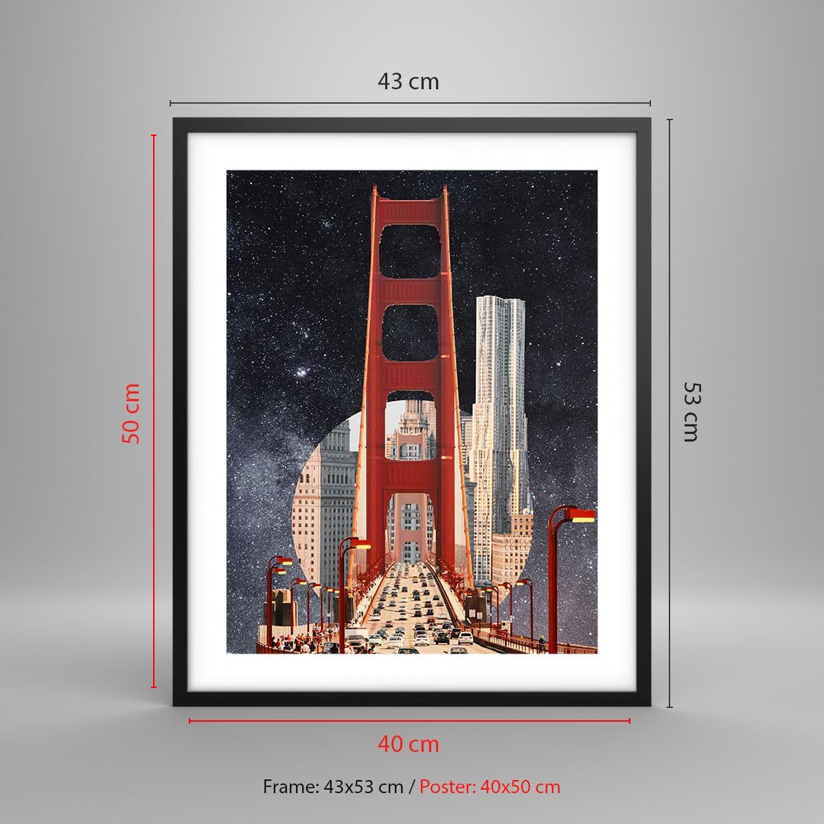 ARTTOR Poster Cadre Noir 40x50 cm Affiche Architecture Fantasy - 5452 - P2B