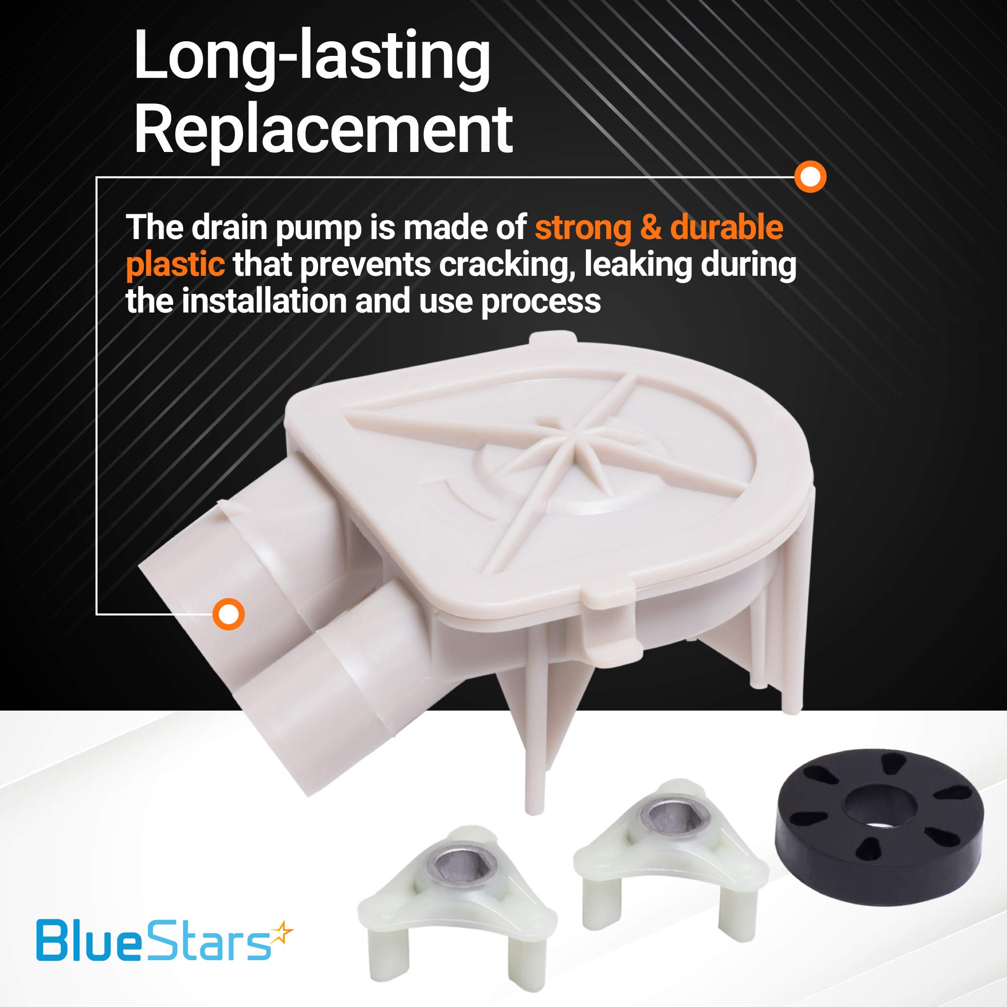 Washer Drain Pump & Motor Coupling Kit (3363394 & 285753A) - Compatible With Whirlpool, Kenmore - View #5