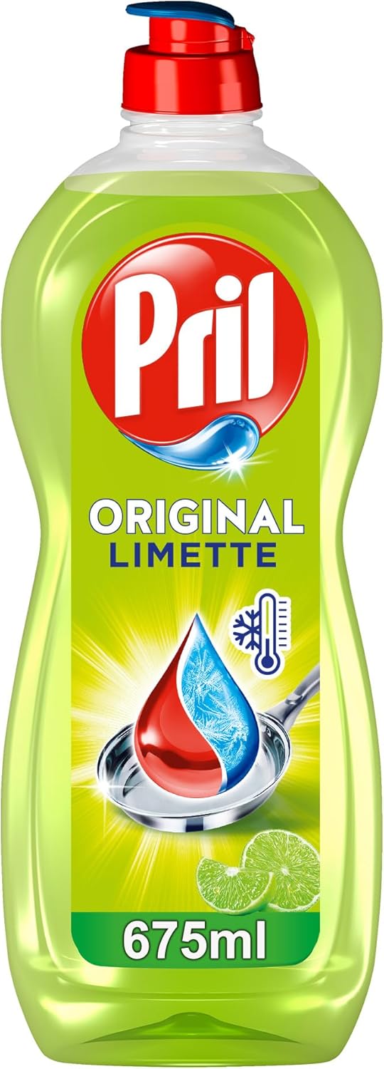 Pril Original Lime (675 ml), Hand Dishwashing Liquid with Highest Degreasing Power, for Clean Dishes, Even in Cold Water, Fresh Lime Fragrance