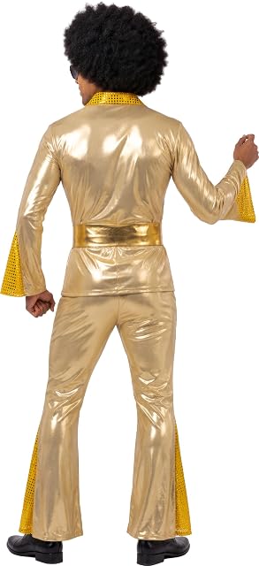 Foto 2 de 7 de FIESTAS GUIRCA - Disfraz Disco Dorado Adulto Hombre - Mono y Cinturón