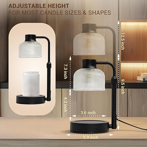 Miniatura 4 de KLL Lámpara calentadora de velas con temporizador calentador de velas regulable de altura ajustable, temporizador de ciclo de 24 horas, regalos del
