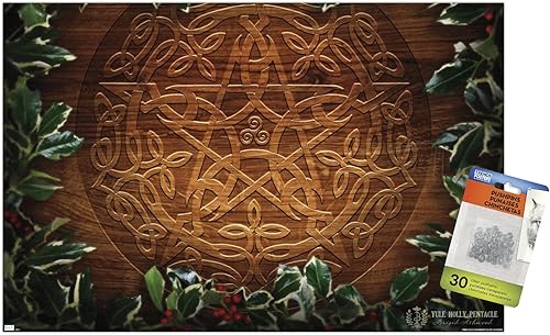 Miniatura 7 de Trends International Brigid Ashwood - Celtic Yule Christmas Pentacle Wall Poster, 22.37" x 34.00", Premium Poster & Push Pin Bundle