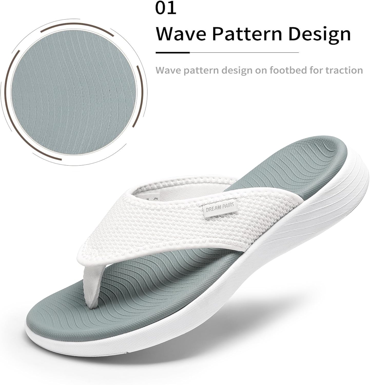 DREAM PAIRS Women's Arch Support Soft Cushion Flip Flops Thong Sandals - Image 3