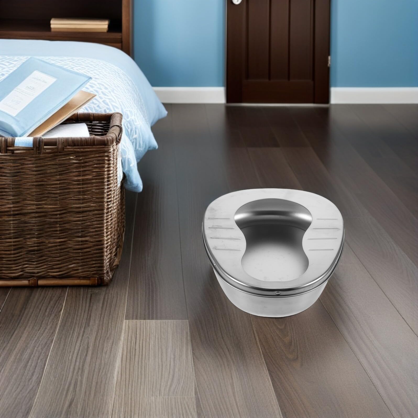 Orinal de Acero Inoxidable Portátil Gran Capacidad y Diseño Innovador para Personas Mayores Adecuado para Cuidado en Casa y Viajes