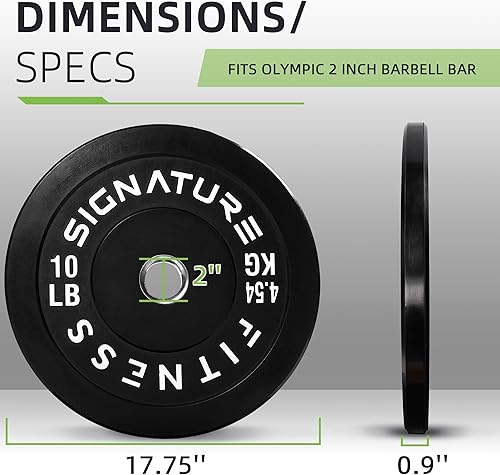 Miniatura 2 de Juego de placas olímpicas de amortiguación Fitvids, placas de peso de 2" para entrenamiento de fuerza y levantamiento de pesas, París o juego o