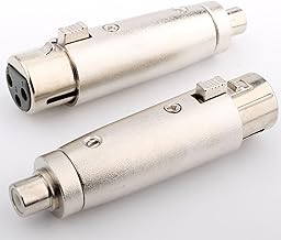 2 Pcs XLR 3 Pin to RCA Adapter Connector, XLR 3 Pin Microphone Connectors Audio Jack Plug Microphone Cable Converter RCA to XLR Connector