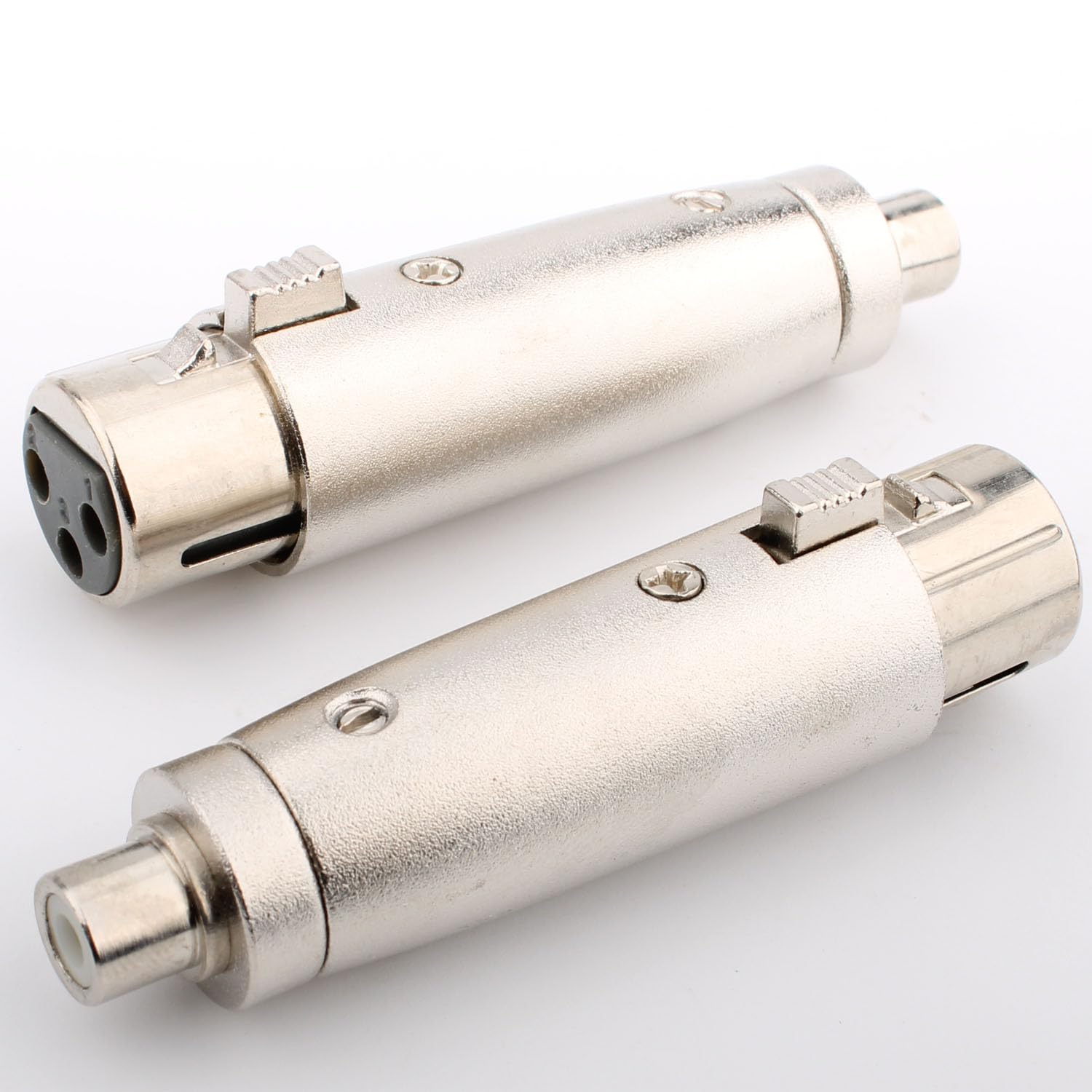 VISSQH 2 pcs 3-Pin XLR plug To RCA Adapter XLR Microphone Connectors Audio Socket 3 Pin Panel Mount Microphone Cable Plug for Microphones,Amplifiers,etc