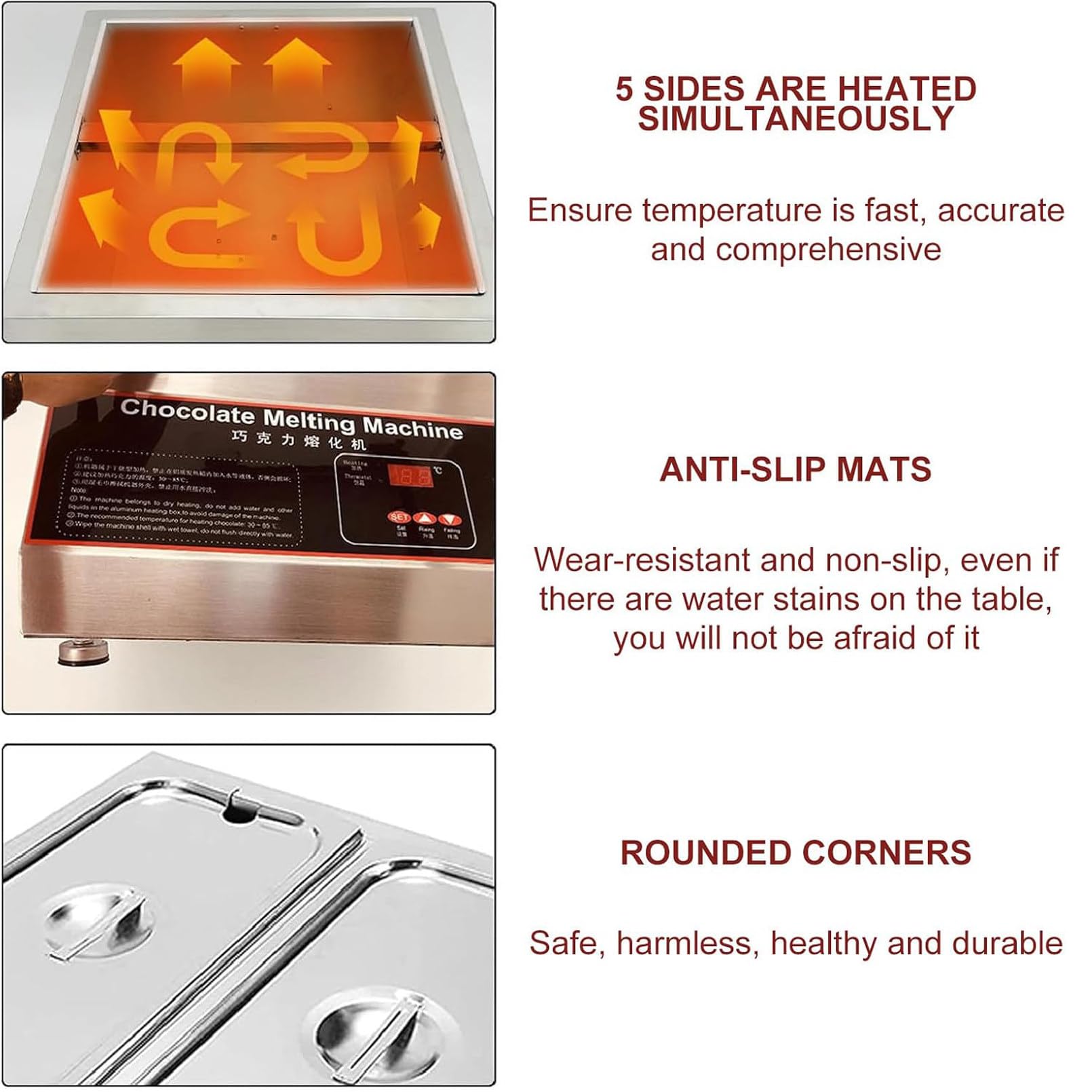 Tempéreuse à Chocolat Commerciale 500 W Électrique pour Chocolat 12L Fondoir à Chocolat Température Réglable 0-95 ℃ en INOX Alimentaire pour Chauffer Beurre Crème Lait,2tank