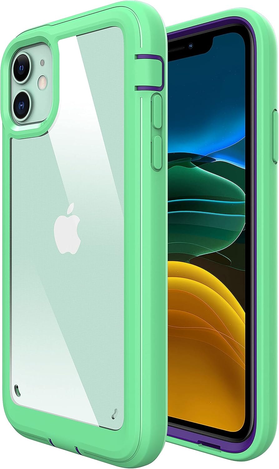 ImpactStrong Compatible with iPhone 11 Case, Ultra Protective Full Body Heavy Duty Protective Case Full Cover Designed for iPhone 11 (1X Glass Screen Protector Included) - Mint