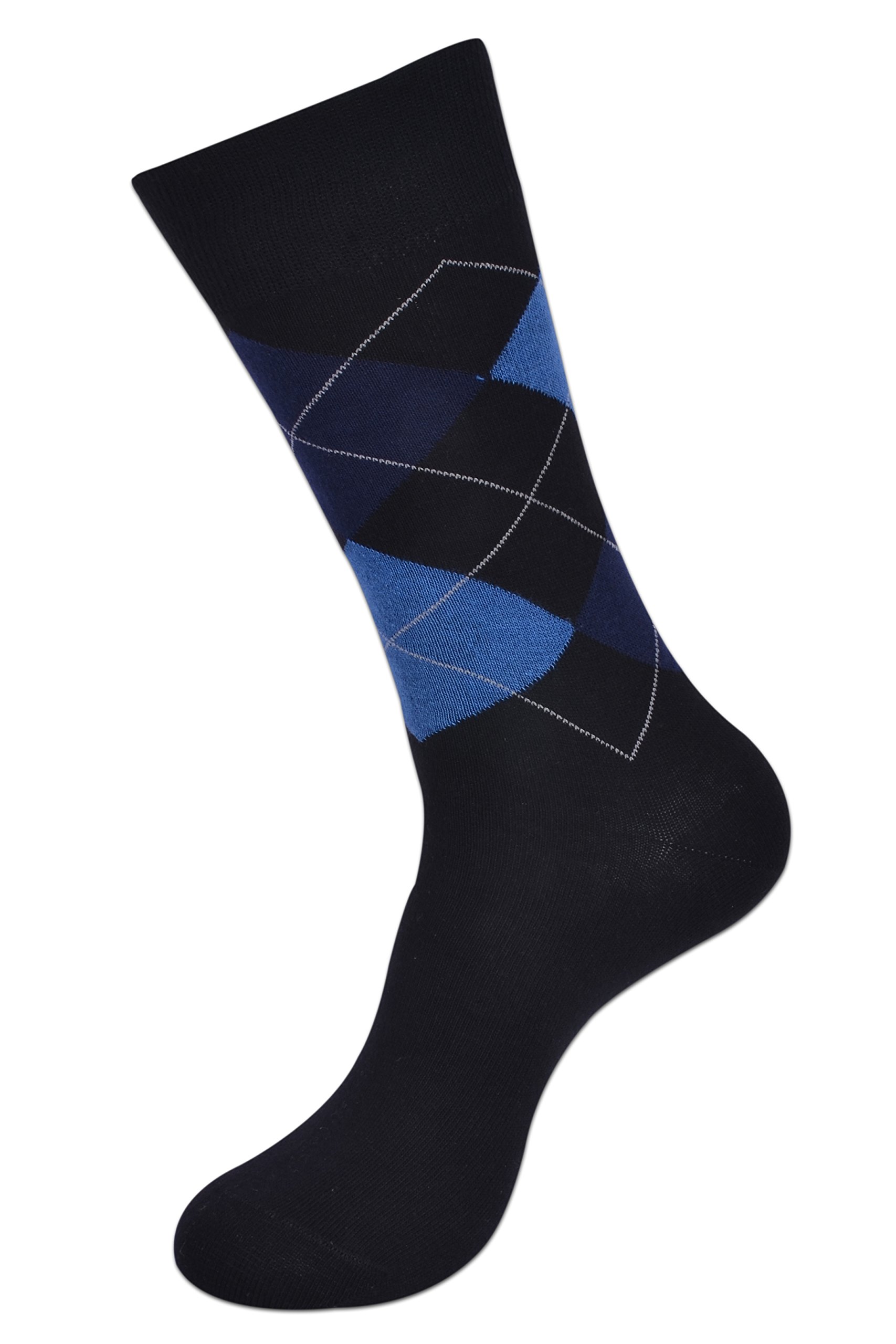 BALENZIA SocksXpress Men's Classic Argyle Socks- (Multicoloured) (Black,D.Grey,Brown) 1