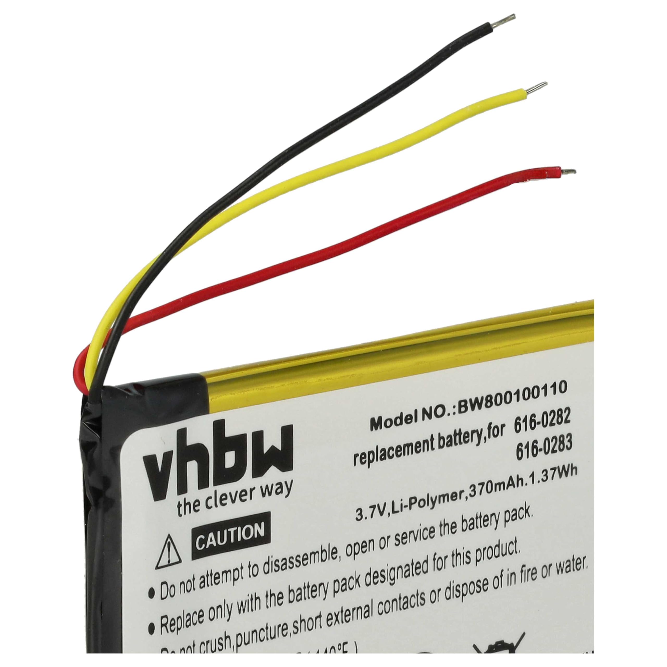 vhbw 1 x bateria kompatybilna z Apple iPod Nano 2G | A1199, 2. generacji, MA004LL/A, MA005LL/A odtwarzacz MP3 (400 mAh, 3,7 V, litowo-polimerowy)