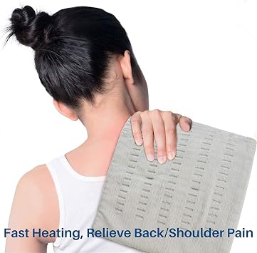 ZXU Heating Pad for Back Pain and Cramps Relief, 12 x 24 Ultra Soft Hot Heated Pad with3 Heat Setting, Moist Heat and Auto Shut-Off for Neck, Shoulder, Leg, Machine Washable