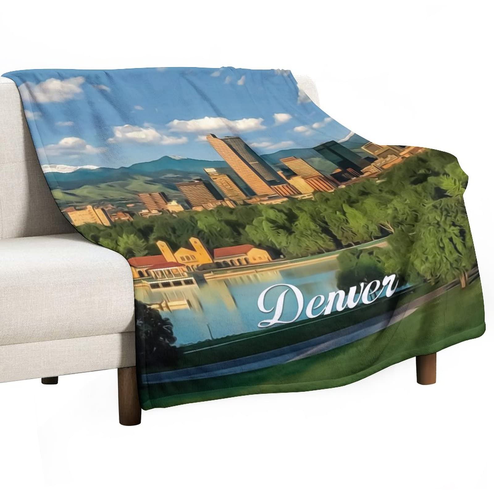 Couverture réversible flanelle douce Denver 130x150cm lit canapé plaid