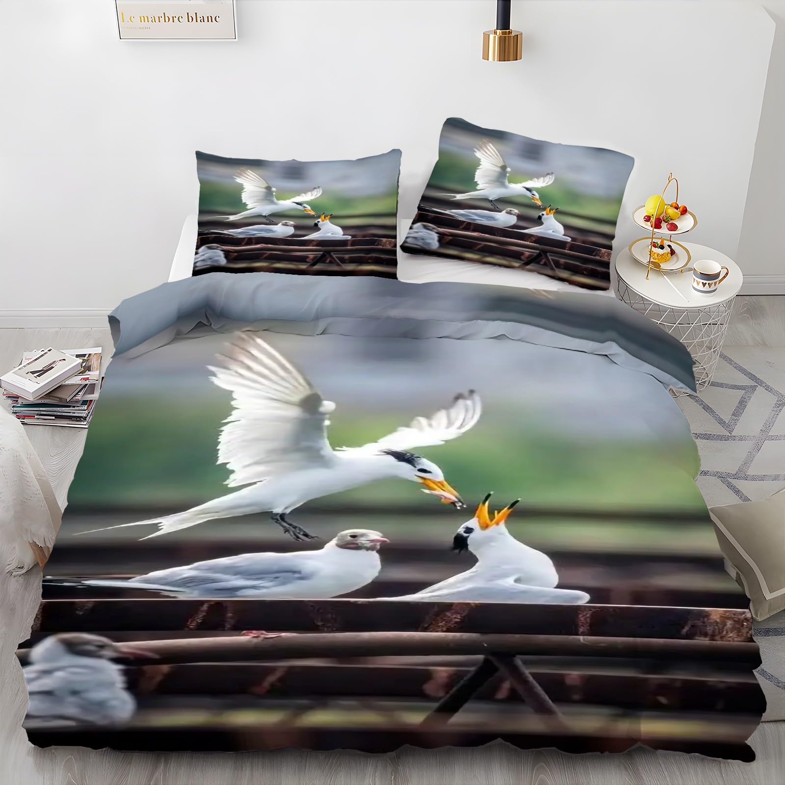 Decoration sterne parure de lit oiseau haut de gamme en tissu fluide 240x260 cm