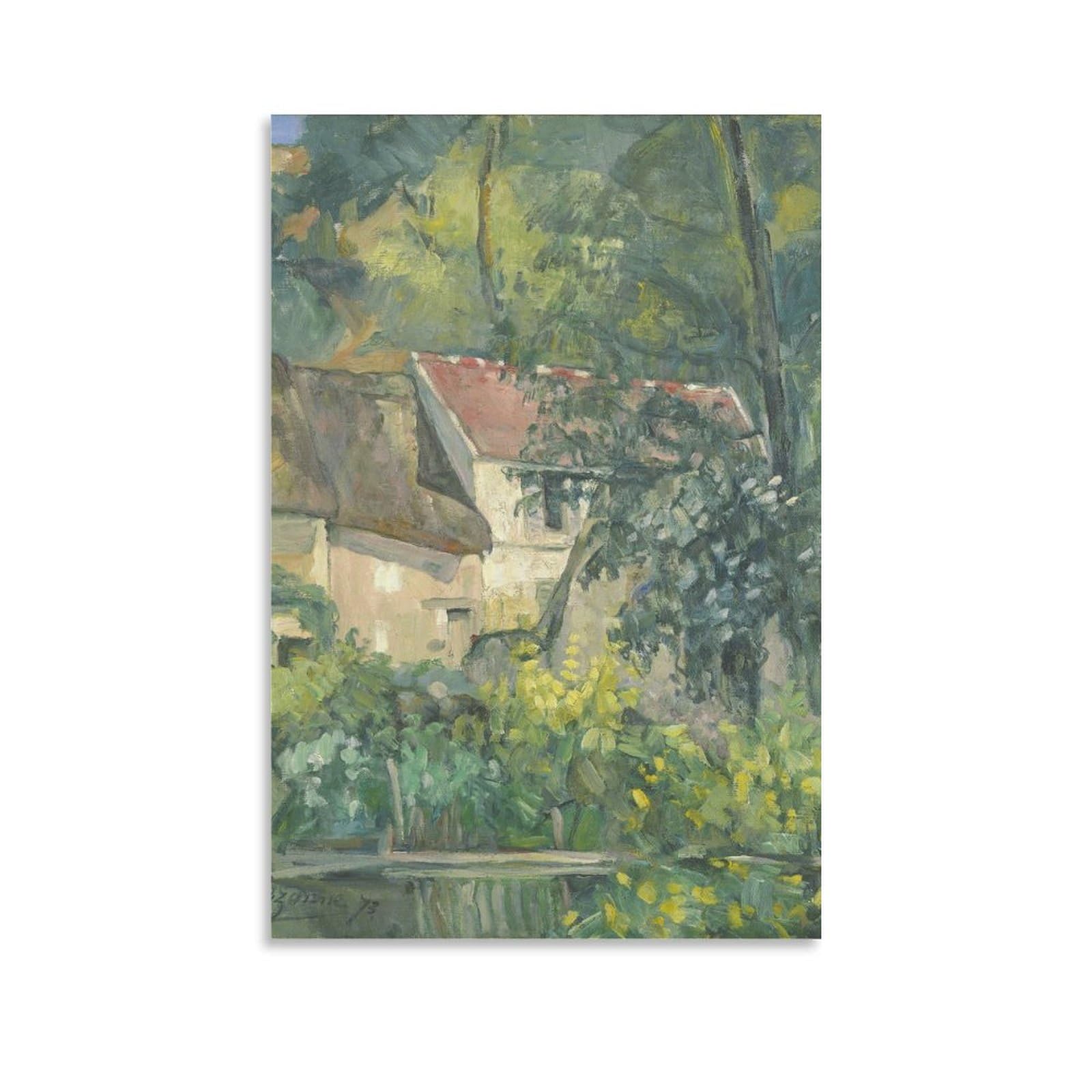 SXDMOUBK House of Père Lacroix, 1873 by Paul Cézanne Wall Art Prints Poster Bedroom Home Decor Hanging Picture Canvas Painting 20x30inch(50x75cm)