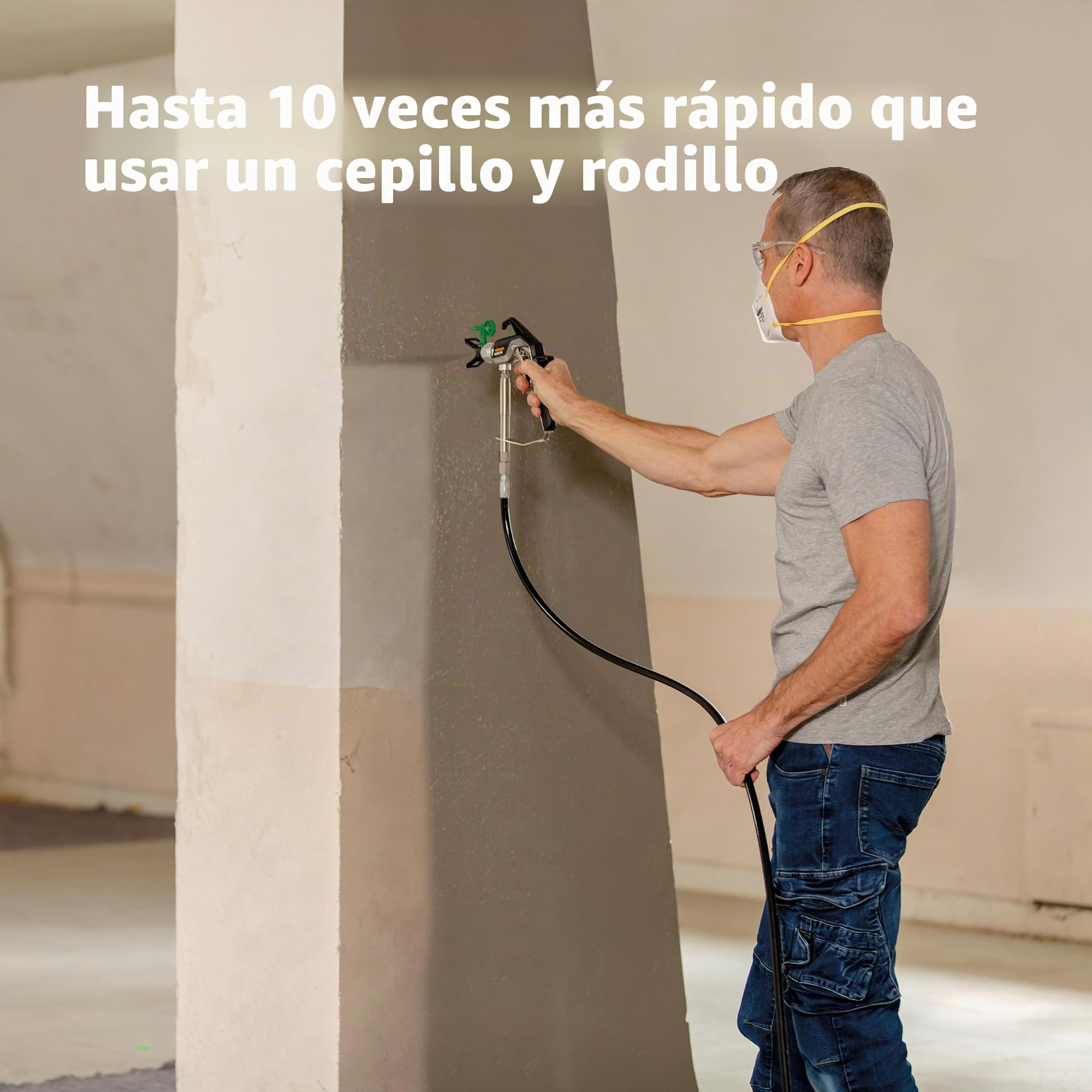 Wagner Airless ControlPro 350 R,Pulverizador de pintura para pared y techo/madera y metal,uso interior y exterior, cubre 15 m² en 2 min, 110 bar, presión de pulverización ajustable, manguera de 15 m