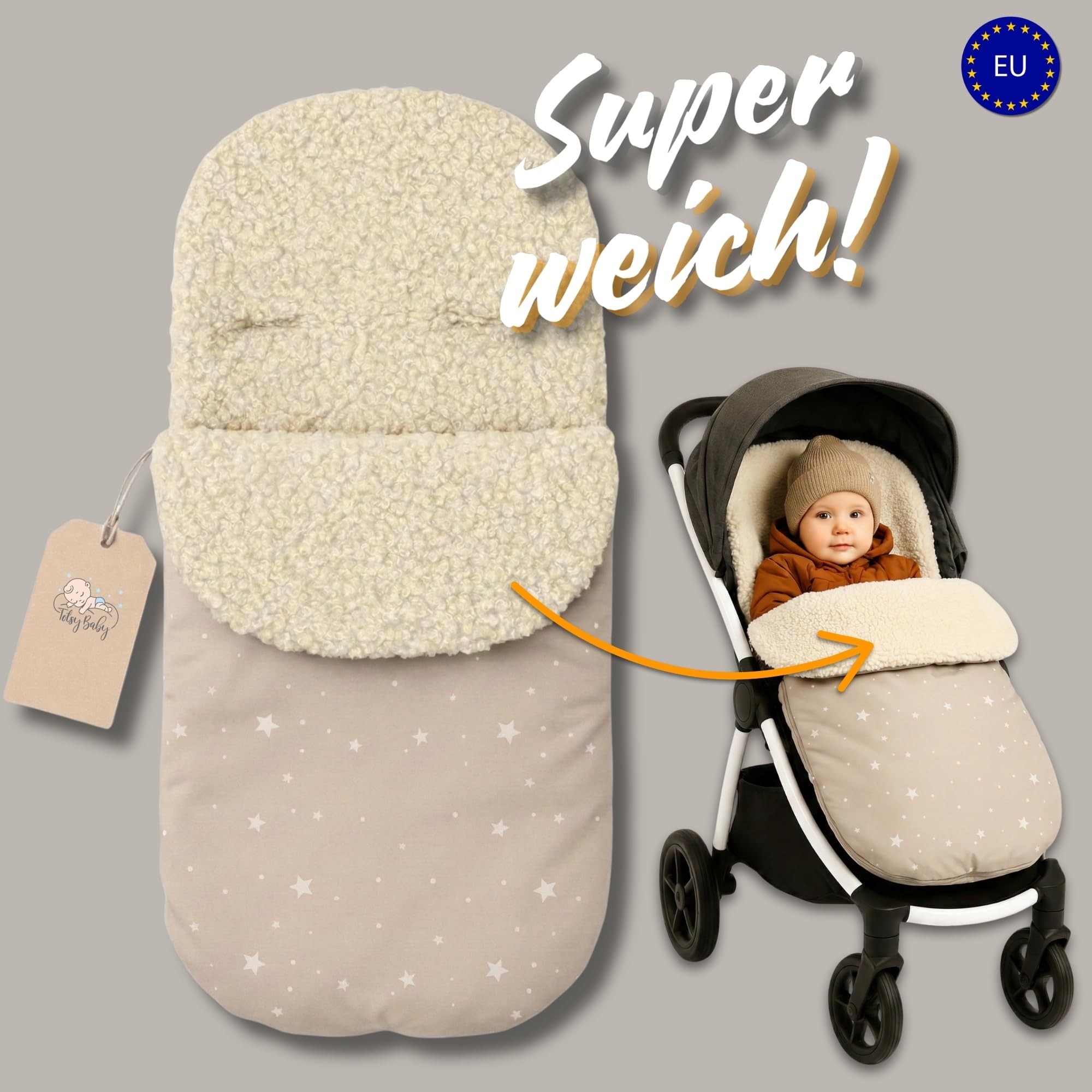 Chanceliere bebe poussette 90 x 45 cm - chancelière et couverture universelle ideal pour cybex et autres bébés poussettes auto sieges ideal pour pour les garçons et les filles Peluche Teddy