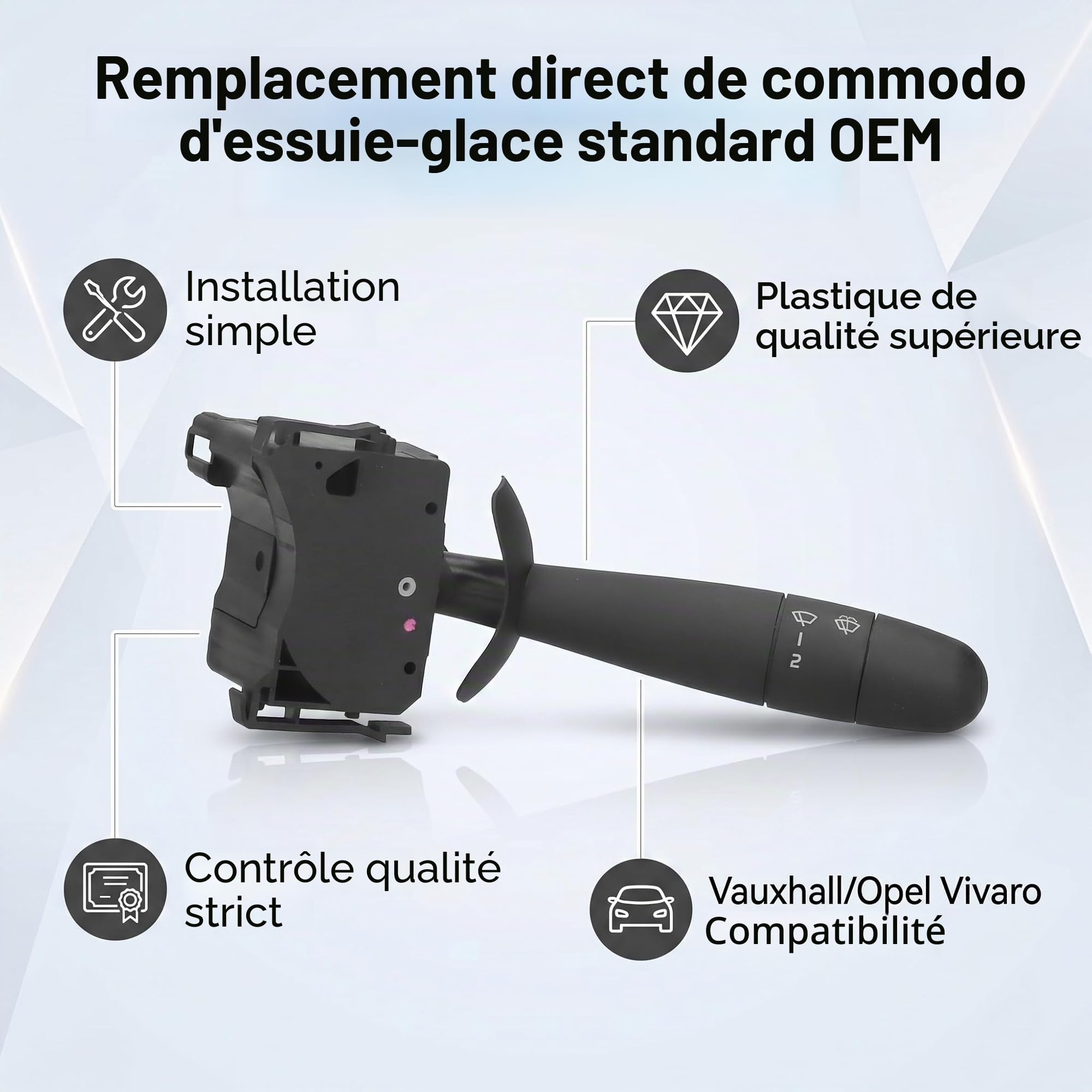 Interrupteur D'essuie glace Avant Tige en Plastique Accessoire Remplacement Commutateur pour Nissan Primastar 91160123 voiture-Contrôleur D'Essuie Glace Opel Vivaro