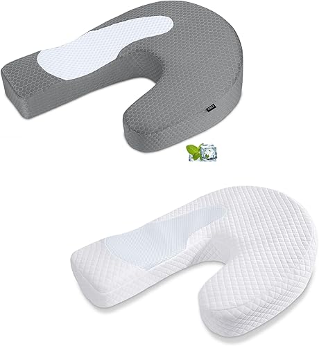 HOMCA Almohada corporal mejorada para dormir de lado, almohada ergonómica en forma de U de espuma viscoelástica contorneada para dolor de cuello y