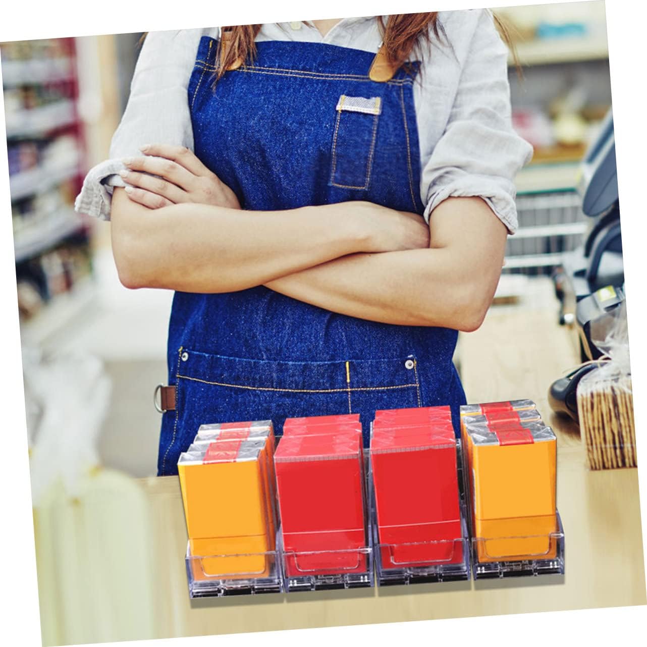 3pcs Cigarette Pusher Display Racks Retail Store Counter Cigarette Cases Holder Retail Display Rack