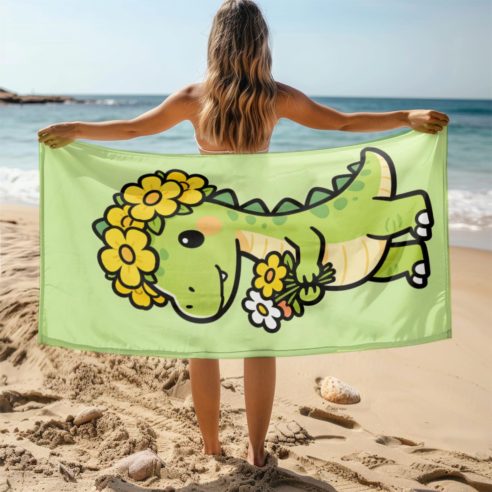 Serviette de PiscineMer Bleue Or Serviette Fouta Plage Stylée Personnalisée pour Adultes, Légère Séchage Rapide Anti-Sable, Adaptée Aux Voyages,Yoga et Vacances 100x180 cm