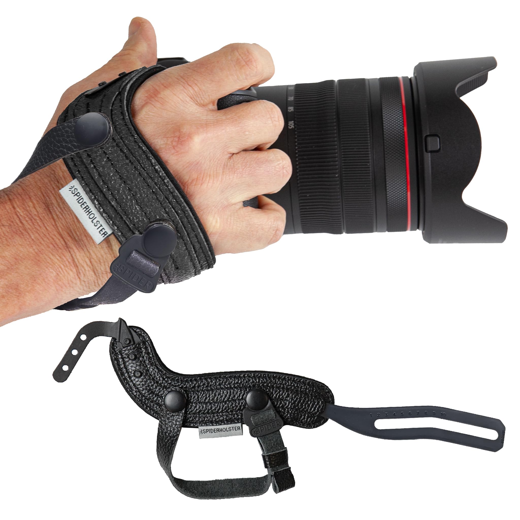 SPIDER HOLSTER SpiderPro Camera Hand Strap v2 with Snap Assembly and Optional Wrist Strap DSLR and Mirrorless Compatible