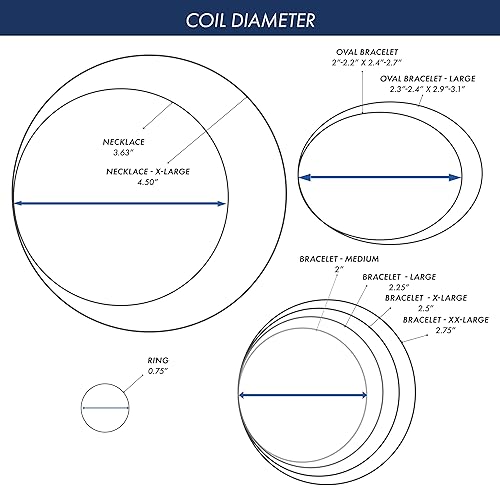 Miniatura 6 de Beadalon - Alambre de memoria de acero al carbono, redondo, grande, color dorado, 0.5 onzas, aprox. 30 bobinas