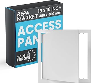 Repa Market 16 x 16 Inch Wall Access Panel for Drywall – White ABS Plastic Wall Hole Cover Plate/Plumbing Access Panel for Drywall & Ceiling/Cover Plates with Latch – Durable Service Hatch