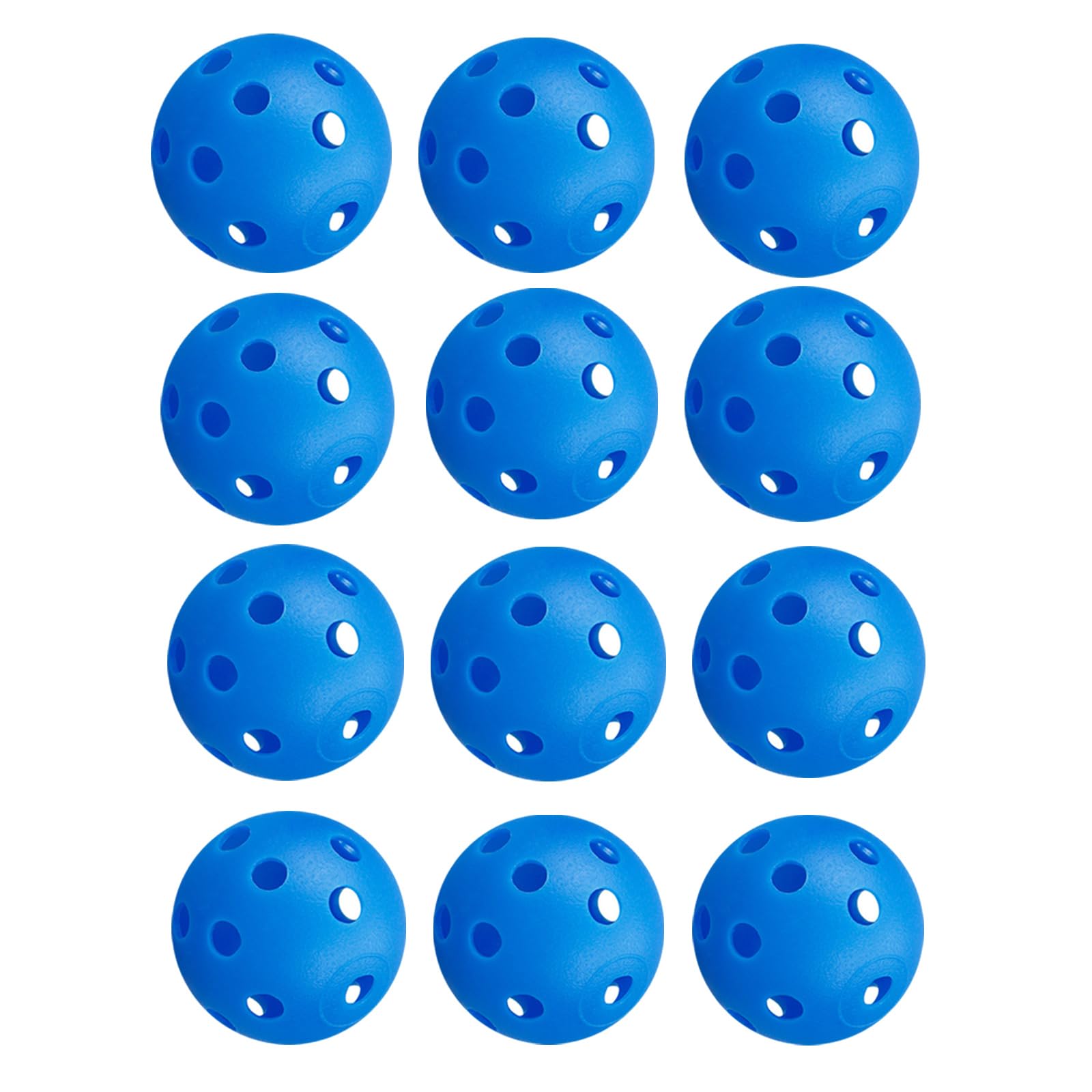 ENERKEEN Low Noise No Bells Cat Ball Toy, 12Pcs Blue Plastic Golf Balls with Holes, Funny Interactive Cat Toys for Bored Indoor Cats,Cute Kitten Kitty Toys(1.65")