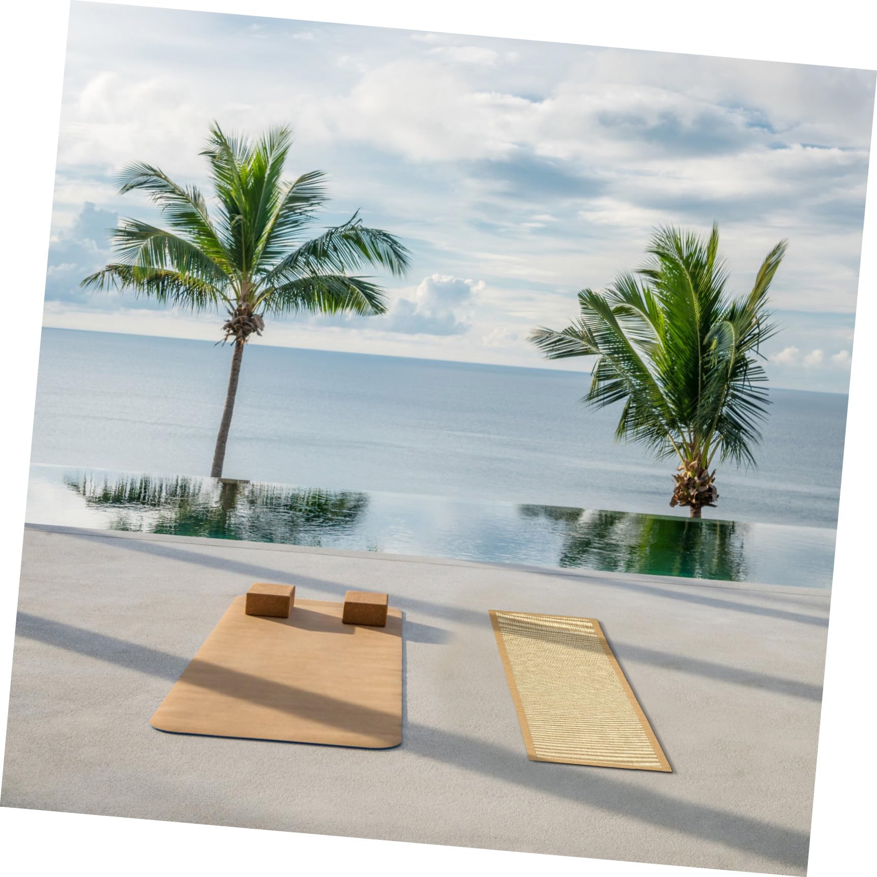 Homoyoyo Tapis Tatami Rectangulaire en Bambou et Coton Lin 50x150 Cm