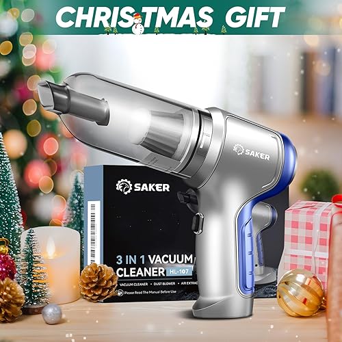 Miniatura 7 de Saker Aspiradora de coche portátil inalámbrica 15000PA, aspiradora de mano 3 en 1 con motor sin escobillas para limpieza de automóviles, oficinas y