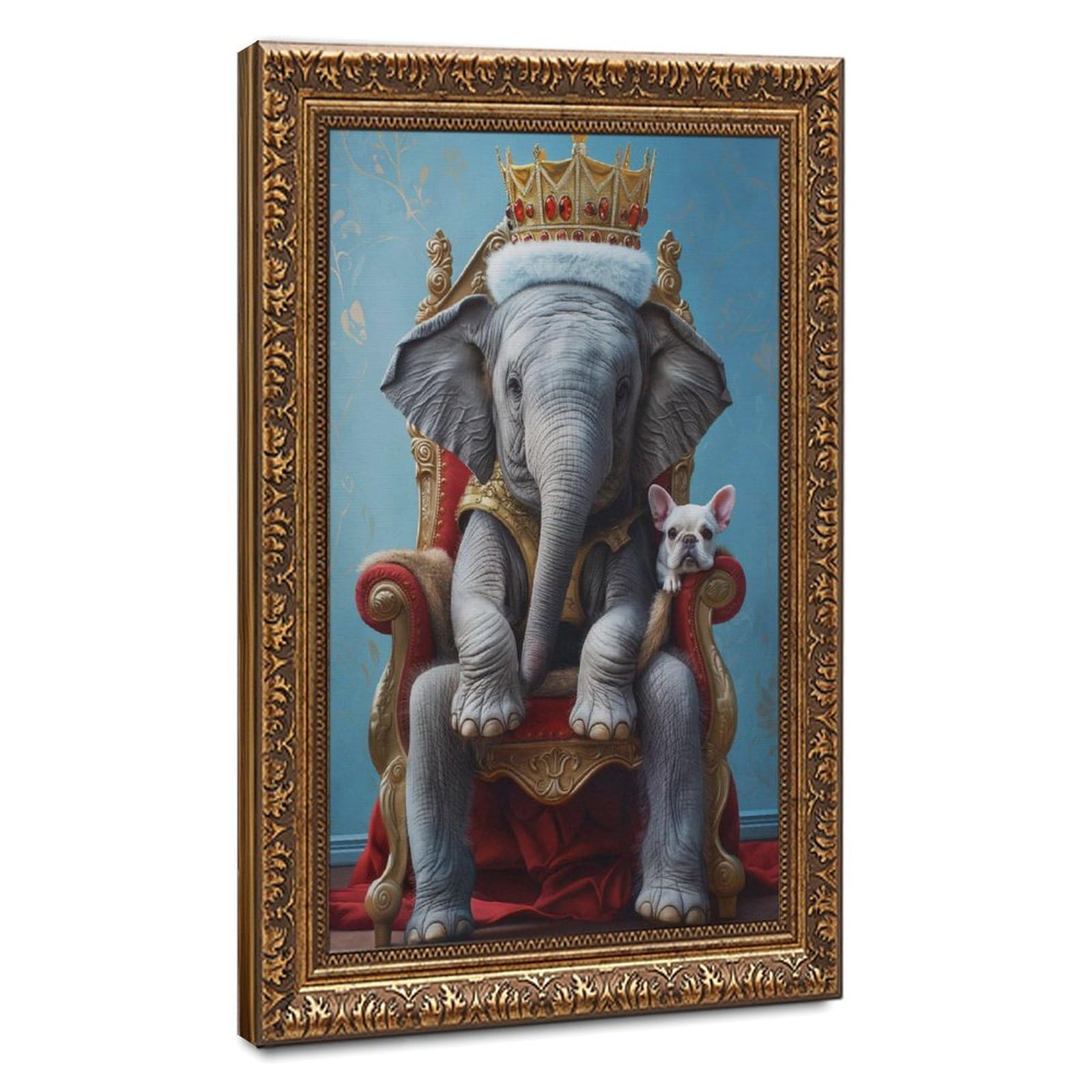 Bareronor The Elephant on The Throne Canvas Poster Bedroom Decor Landscape Office Room Decor Gift 24" L X 36" W