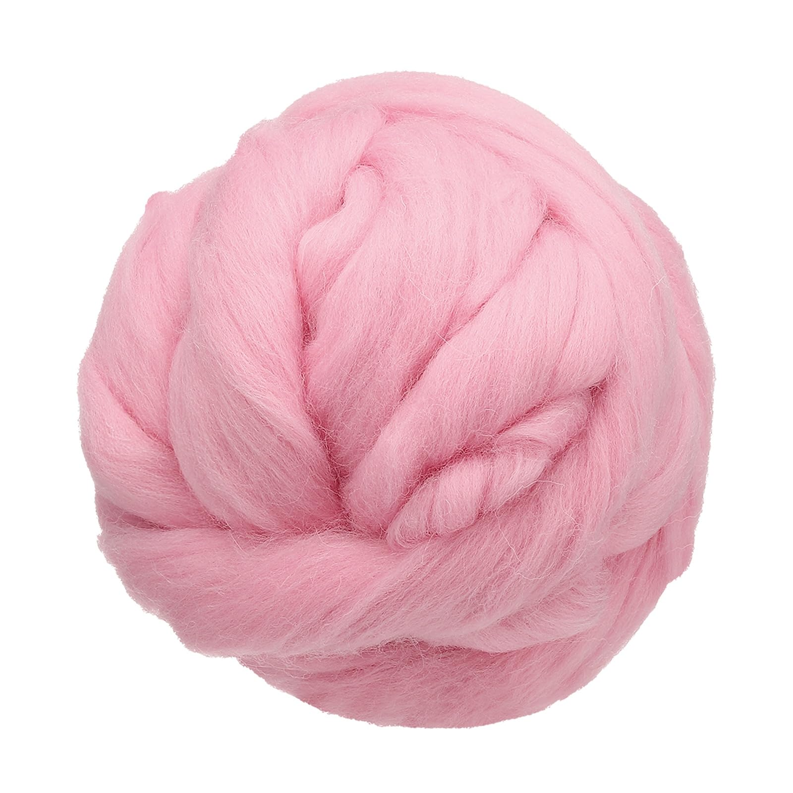 sourcing map 3.53oz Wool Roving Yarn, Needle Felting Wool Fiber DIY Craft Needle Wet Felting Supplies for Blending Weaving Handcrafts, Light Pink