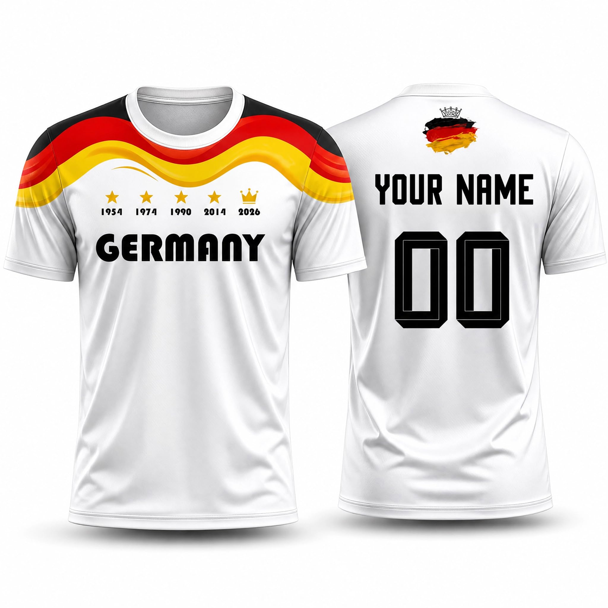 Personalised Germany Football Shirt 2026 World Cup Custom Name Number Football Jersey for Men Women Kids Boys Girls Multicolour