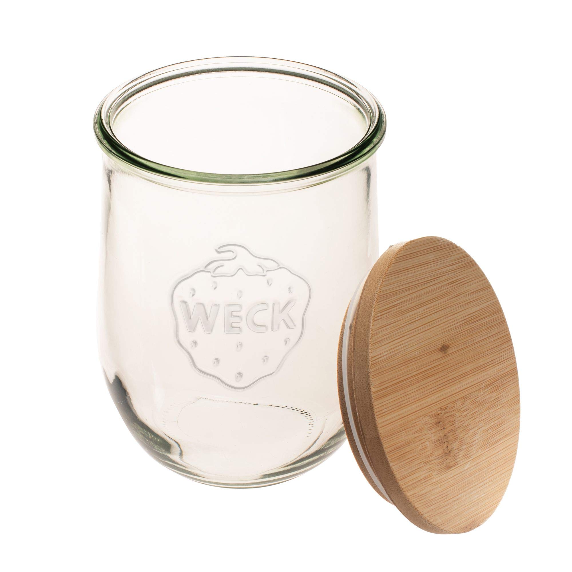 Weck Tulpengläser 1 Liter - Sauerteig-Startergläser - Große Gläser für Sauerteig - Tulpenglas mit breiter Öffnung - geeignet zum Einmachen und Aufbewahren - (1 Glas, Glasdeckel