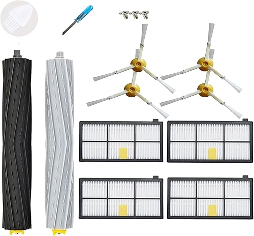 LOVECO Kit de accesorios de repuesto compatible con iRobot Roomba 800 Series 850 860 861 866 870 880 890 900 Series 960 980 981 985,4 filtro, 4