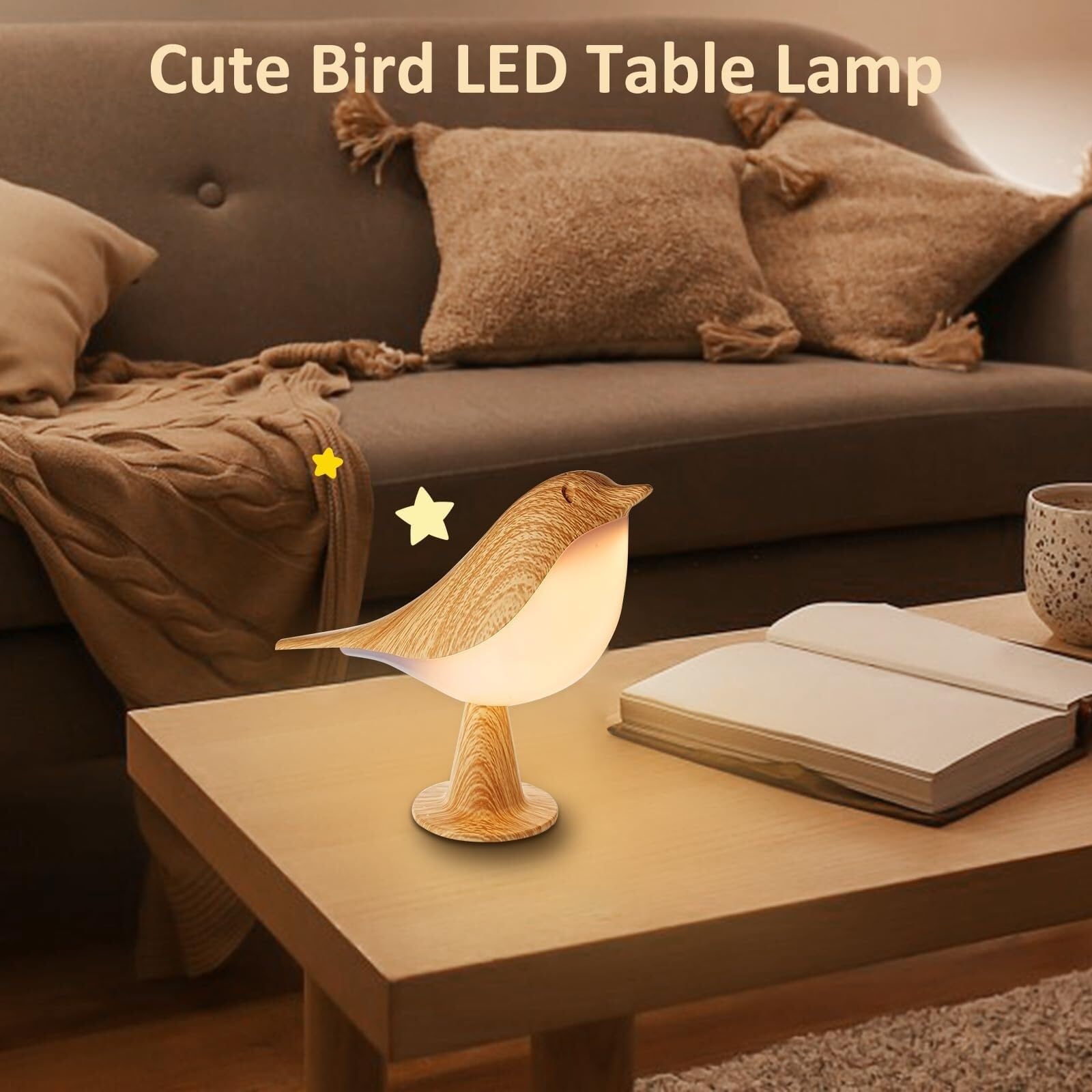 Lampara Escritorio para Oficina Lámpara De Mesa LED con Forma Pájaro Y Regulador Táctil, Creativa Noche USB Moderno Flexo Escritorio