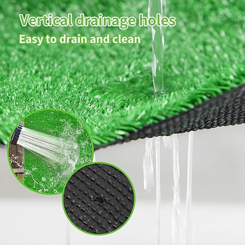 Miniatura 3 de LOOBANI Alfombra de césped artificial realista para interiores y exteriores alfombra de césped para perro con agujeros de drenaje y césped