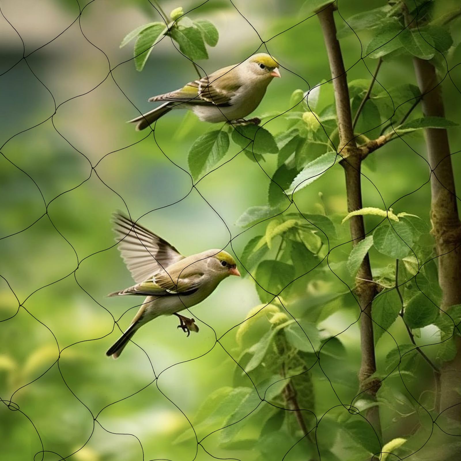 Rete di protezione per uccelli, a maglia stretta, per stagno, per foglie, con ganci, fascette, da giardino, per esterni, aiuole rialzate, per alberi da frutto, protezione da uccelli, galline, piccioni