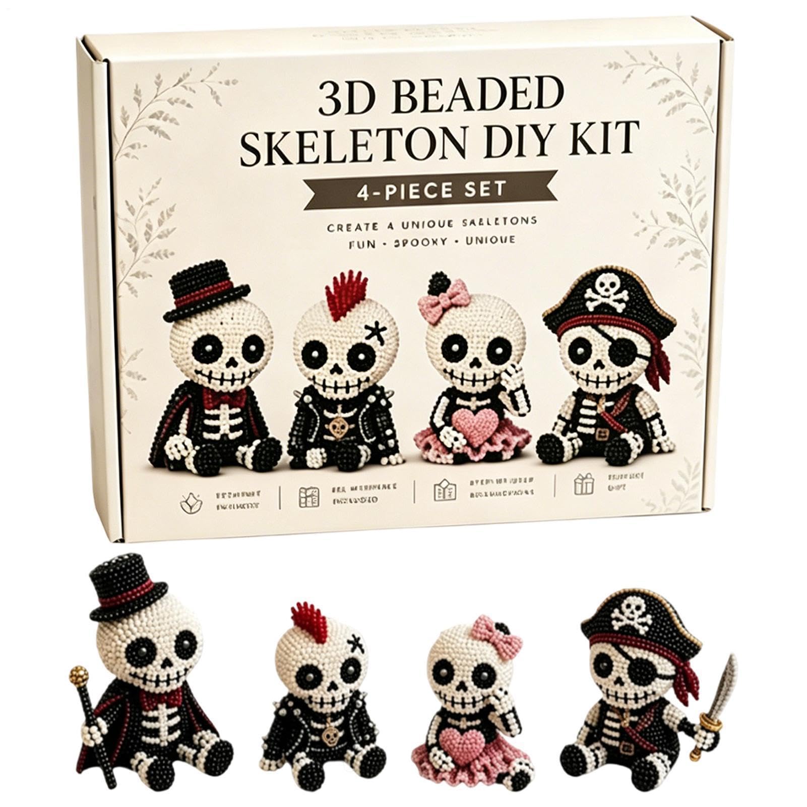 Cadeaux de fête d'Halloween créatifs avec des kits de perles crâne 3D