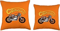 Vista 3 de American Cafe Racer Motorcycle Apparel and Merch Cafe Racer Biker Men Women Adult Teens Boys Girls Kids Youth Throw Pillow, 16x16, Multicolor