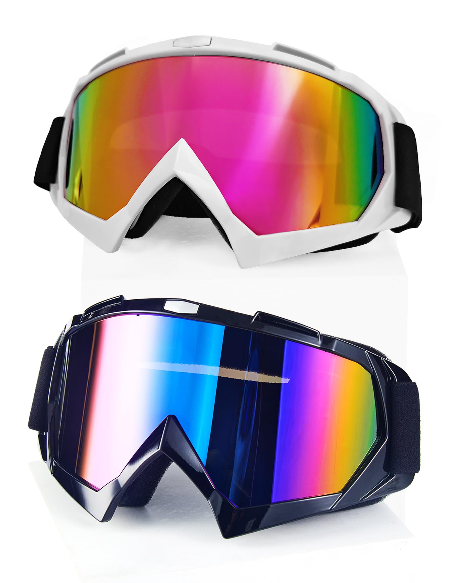 2Pcs Dirt Bike Goggles Motocross Motorcycle ATV MX Riding Goggles