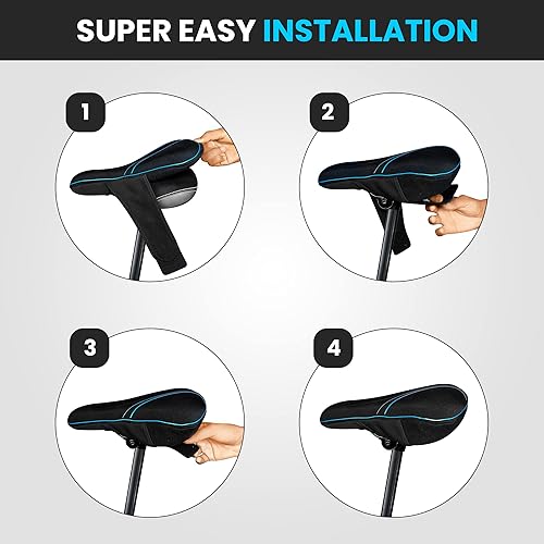 Miniatura 5 de X Wing Funda de asiento de bicicleta acolchada con espuma viscoelástica o gel, sillín de bicicleta suave para hombres y mujeres, cómodo cojín