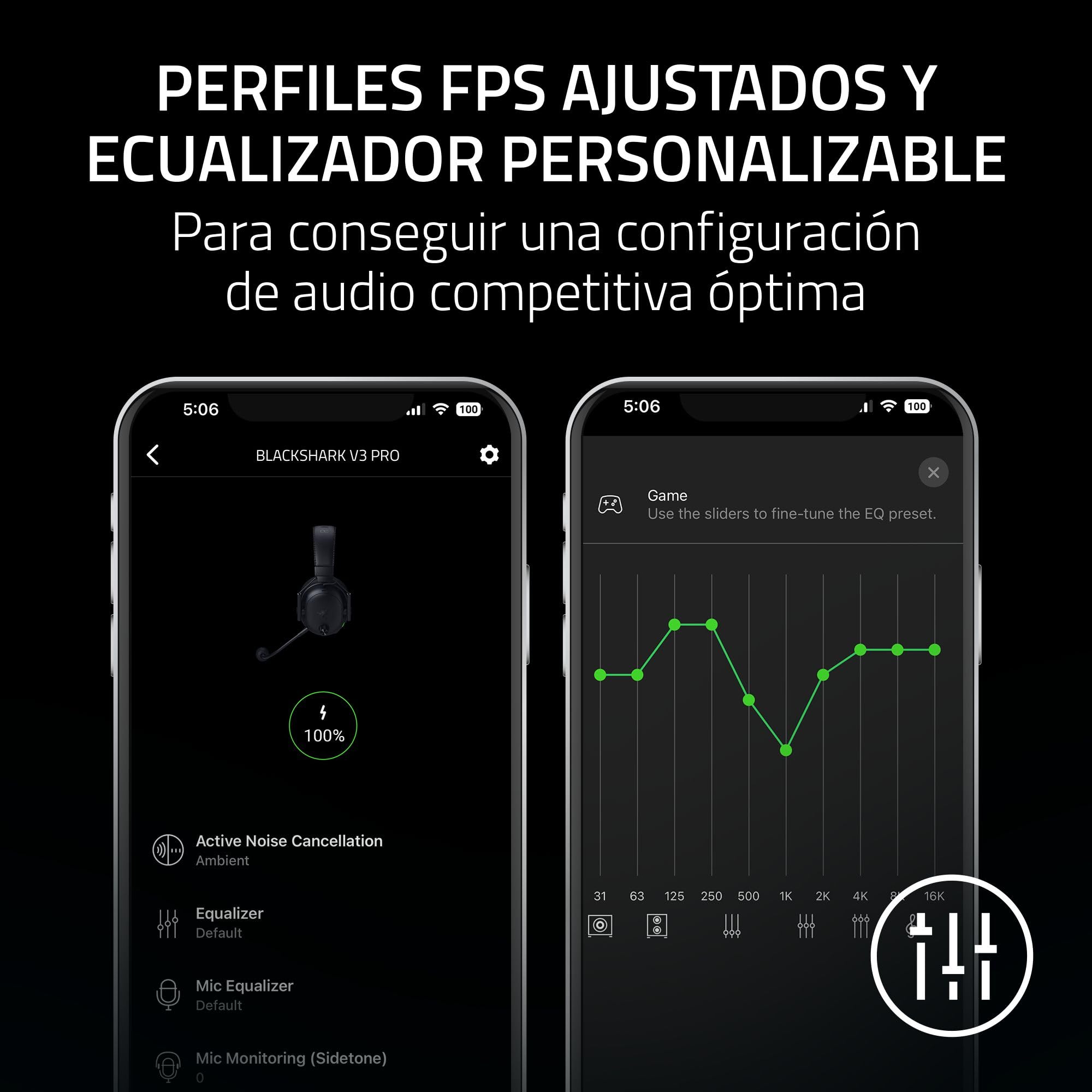 Razer BlackShark V3 Pro - Auriculares inalámbricos para Esports con cancelación Activa de Ruido (ANC) - Diafragmas 50mm - Micrófono extraíble - Wireless 2,4GHz & Bluetooth - FPS - PC/Mac | Negro